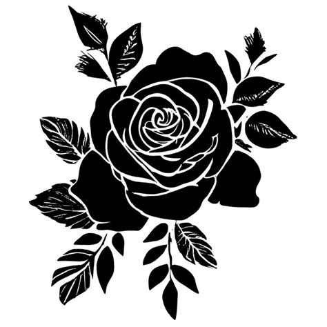 Premium Vector Hand Drawn Rose Silhouette