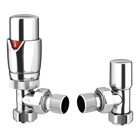 Monza Modern Chrome Angled Radiator Valves At Victorian Plumbing