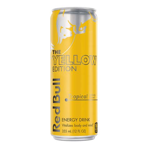 Red Bull Yellow Edition Energy Drink Tropical 114mg Caffeine 12 Fl Oz Can