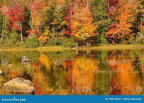 Fall Colors Along The Androscoggin River In Milan New Hampshire Stock