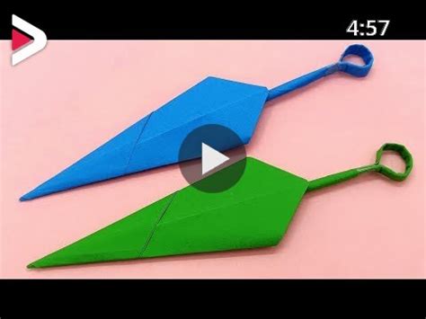 HOW TO MAKE KUNAI - Ninja Kunai Knife - Origami Paper Kunai - Ninja Knife دیدئو dideo