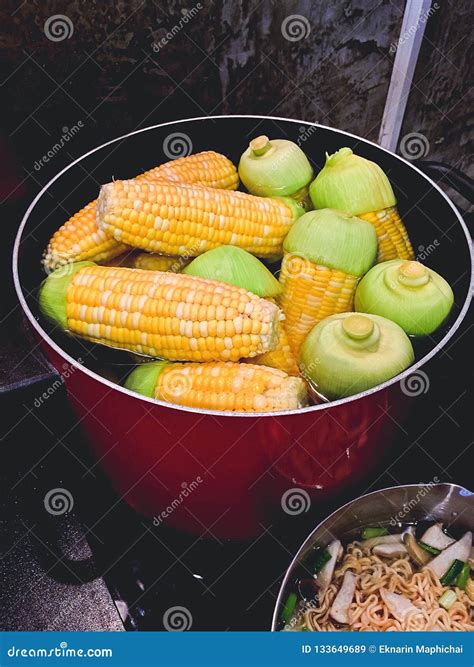 Freshness corn boiling stock image. Image of freshness - 133649689