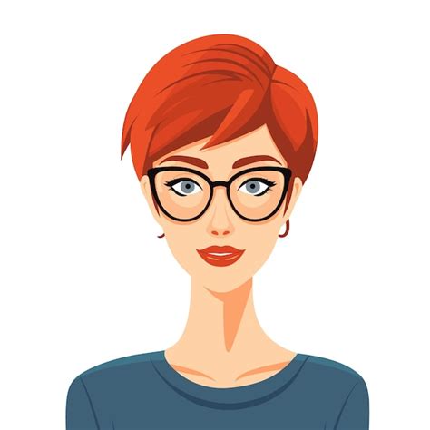 Premium Vector Redhaired Woman Wearing Glasses Smiling Professional