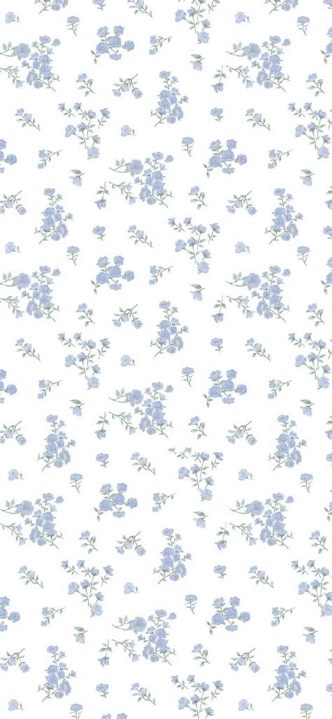 Blue and White Floral Wallpaper