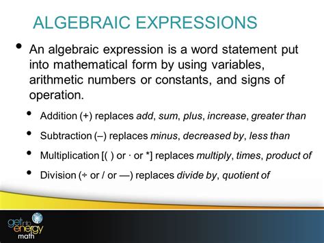 Algebraic Expression Definition