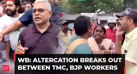 West Bengal Scuffle Between Tmc Bjp Workers During Dilip Ghoshs