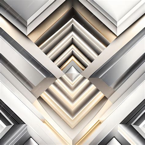 Premium AI Image | White silver geometric universal background