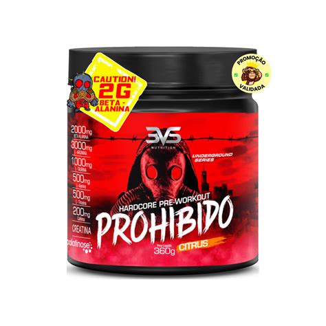 Promoção Prohibido Hardcore Pré Treino g Sabor Citrus Desconto
