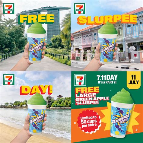 7 Eleven Free Large Green Apple Slurpee Singapore Jul 2024 Divedealssg