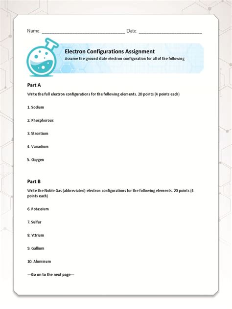 Electron Configurations Assignment: Part A | PDF