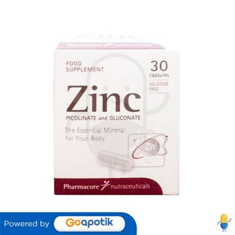 Zinc Pharmacore Botol Kapsul Kegunaan Efek Samping Dosis Dan