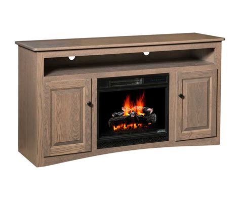 Economy TV Stand with Fireplace by Ashery Oak - Stewart Roth Furniture