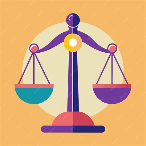 Justice Scales Clipart Cartoon Style Vector Illustration Premium Ai