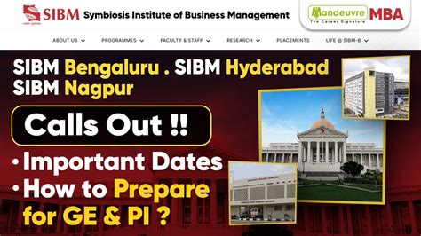 SIBM Symbiosis Bangalore Hyderabad Nagpur Calls Out