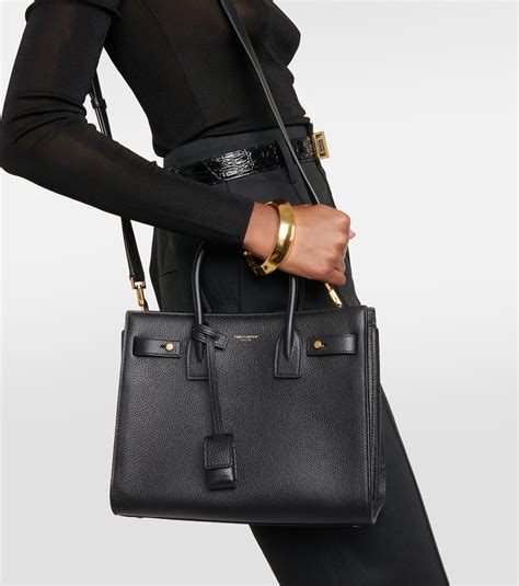 Sac De Jour Baby Leather Tote Bag In Black Saint Laurent Mytheresa