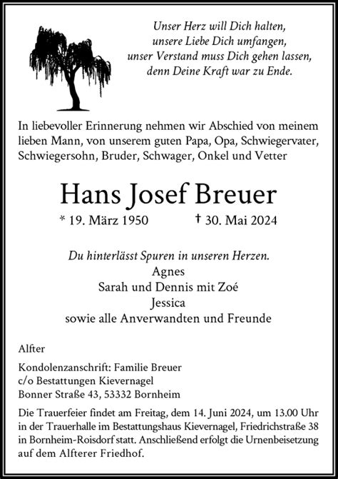 Traueranzeigen Von Hans Josef Breuer GA Trauer De