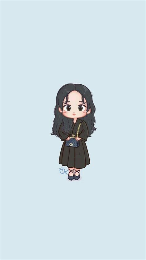 Blackpink Anime Jisoo Wearing Dior Black Pink Anime HD Phone