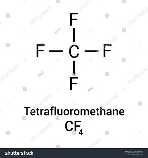 Chemical Structure Carbon Tetrafluoride Tetrafluoromethane Cf Stock