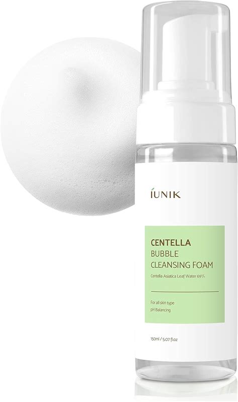IUNIK Centella Bubble Foaming Vegan Facial Cleanser - Naturally-Derived ...