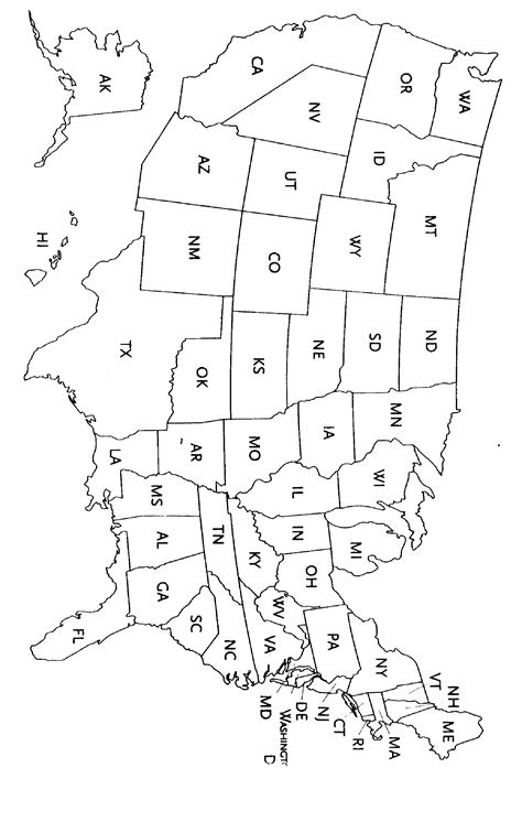 United States State Abbreviations Map