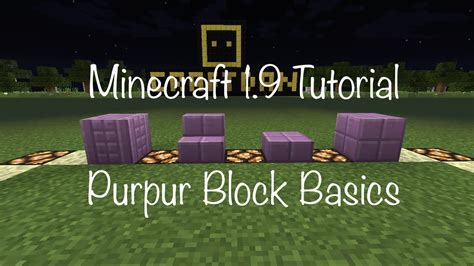 Minecraft Tutorial Purpur Block Basics Youtube