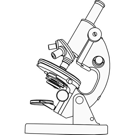 Laboratory microscope line art vector illustration | Free SVG