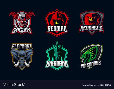 E-sport logo design bundle set symbol icon Vector Image