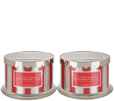 HomeWorx By Harry Slatkin Set Of 2 18oz Peppermint Lane 4 Wick