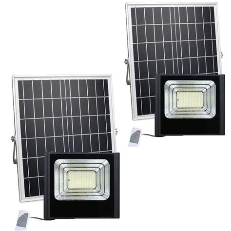 Refletor Solar 400w Kit 2 Uni Holofote Placa Energia Luminaria Ultra