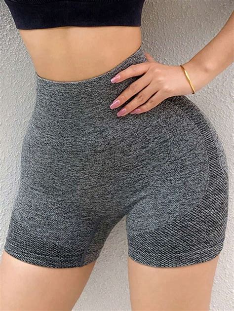 Yoga Basic Scrunch Butt Biker Shorts Shein Usa