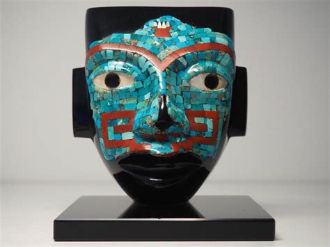 masque funéraire Obsidienne Turquoise Culture aztèque Catawiki