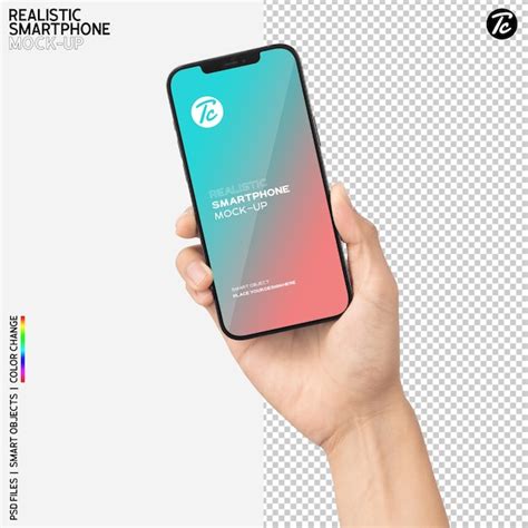 M O Segurando A Maquete Do Smartphone Psd Premium