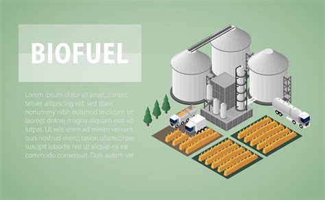 Premium Vector | Biofuel energy biofuel power plant in isometric graphic