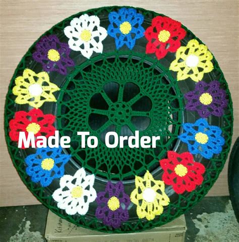 Flower Cartwheel Crochet Spare Tire Cover Etsy