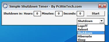 Simple Shutdown Timer | PcWinTech.com™