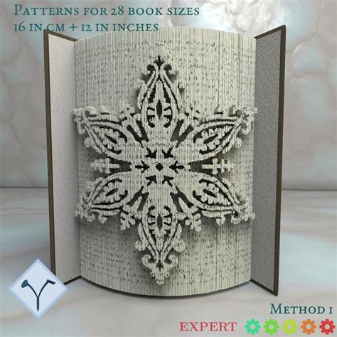 Snowflake Star Book Folding Pattern Instruction Diy Folded Book Art