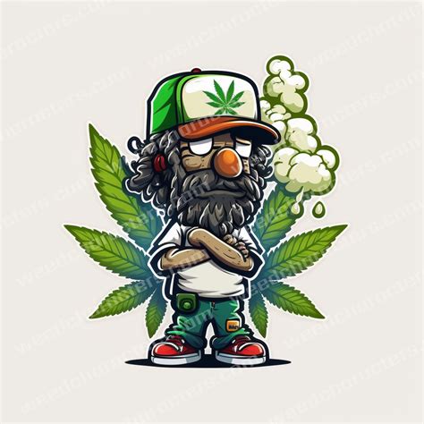 Weed Character With Arms Crossed - Weed Characters & Graphic Designs