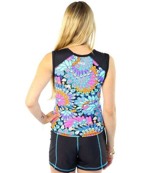 Sleeveless Rash Guard With Built In Shelf Bra UPF 50+ - Maui - CB12K9PKASD