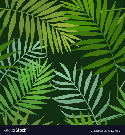 Seamless pattern of palm leaves Royalty Free Vector Image