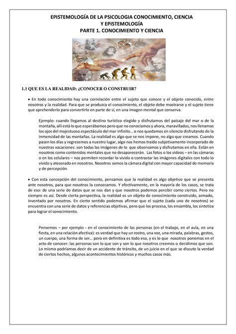 GUIA DE Lectura 1 Conocimiento Ciencia Y Epistemologia Parte 1