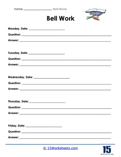 Bell Work Worksheets