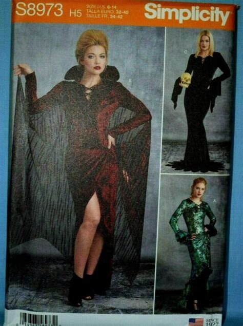 Simplicity Pattern 8973 Dress Costumes Morticia Misses Sizes 14 22