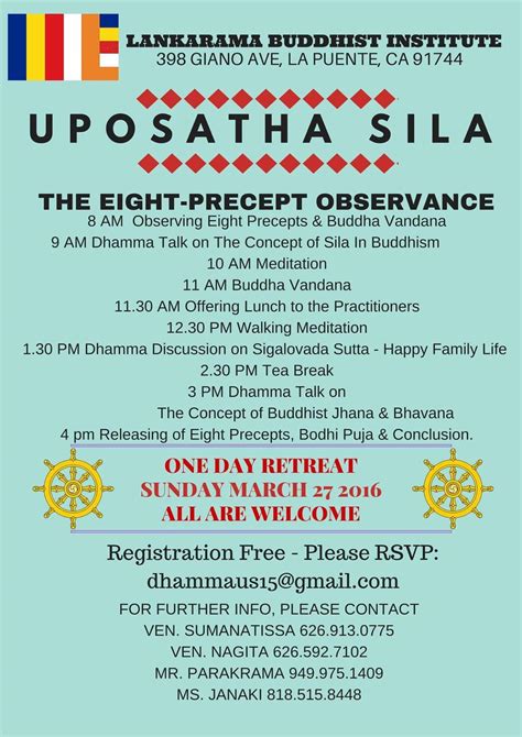 One Day Retreat – Uposatha Sil | Sri Lanka Foundation