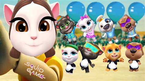 My Talking Tom Friends Squid Game Funny Balloon Squid With Angela