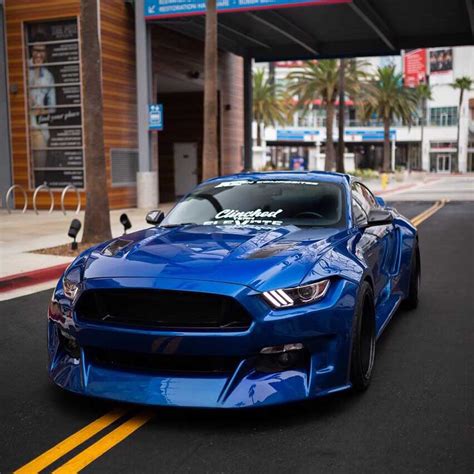 6th Gen Blue 2017 Ford Mustang Gt Widebody Sema Car For Sale Mustangcarplace