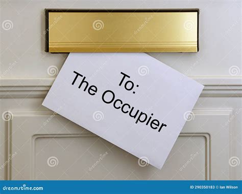 Letter Addressed To The Occupier In The Post Stock Image Image Of