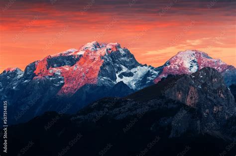 Dolomites sunrise Stock Photo | Adobe Stock