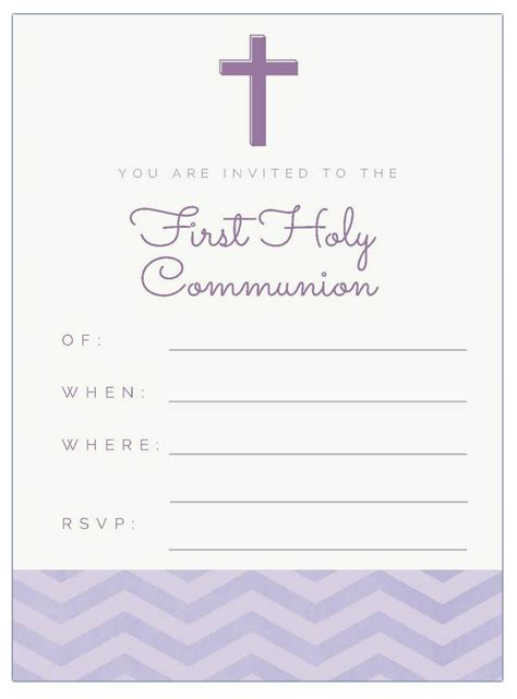 First Holy Communion Blank Invitations