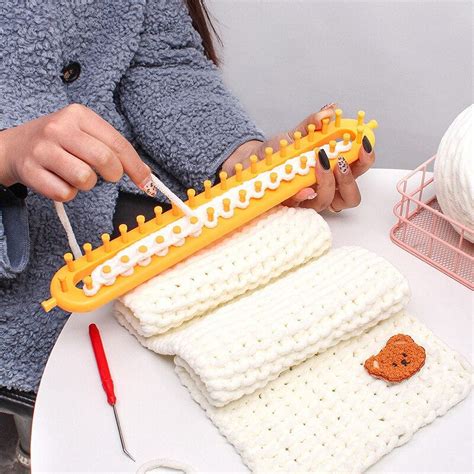 DEFNES Adjustable Long Knitting Loom Kit, Crochet Supplies for Crafting ...