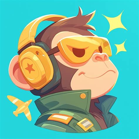 Un Piloto De Mono Juguet N Al Estilo De Las Caricaturas Vector Premium